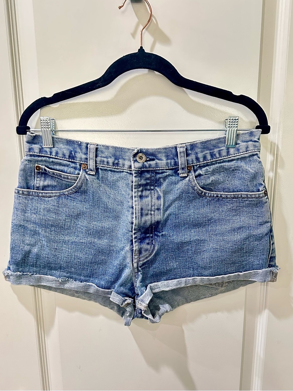Vintage GAP Jeans Size 10 Acid Wash Denim Shorts Button Fly Cuffed Y2K
